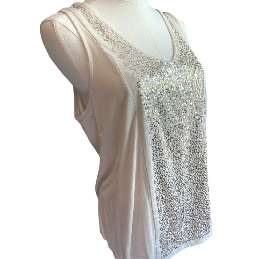 Apt 9 Cream Sequin Tank Top - Size M - NWOT